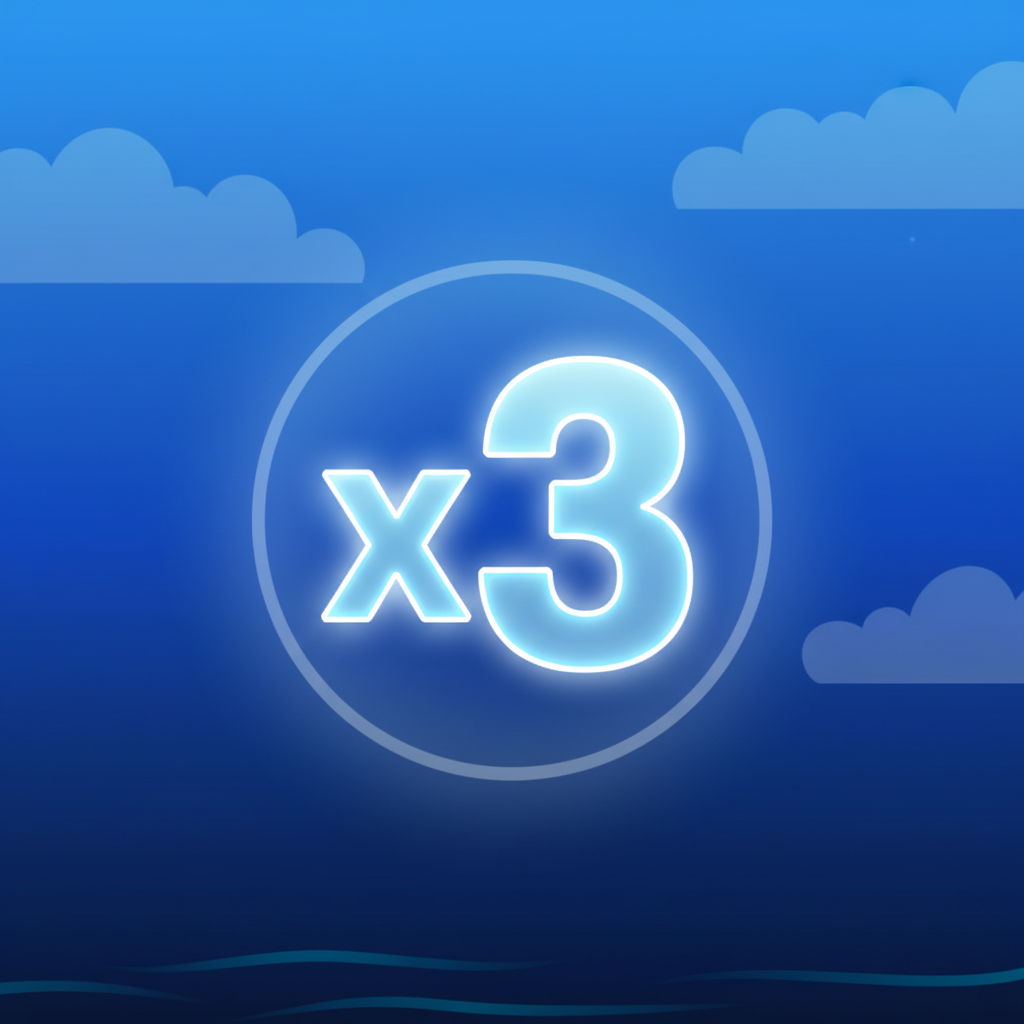 x3 multiplier collectible - glowing digit with x prefix