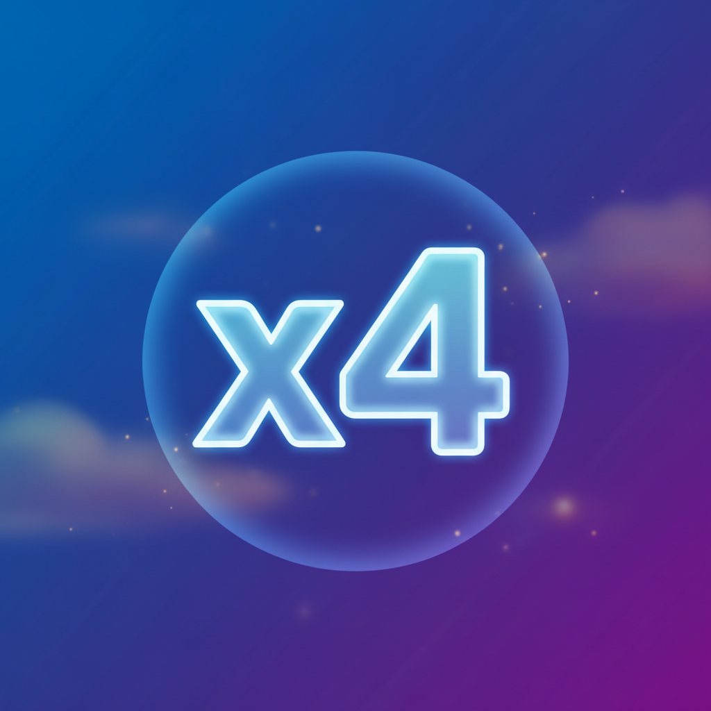 x4 multiplier collectible - glowing digit with x prefix