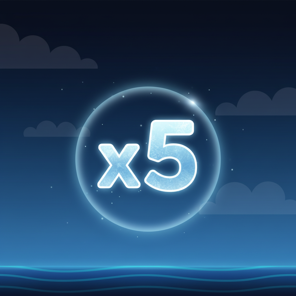 x5 multiplier collectible - glowing digit with x prefix